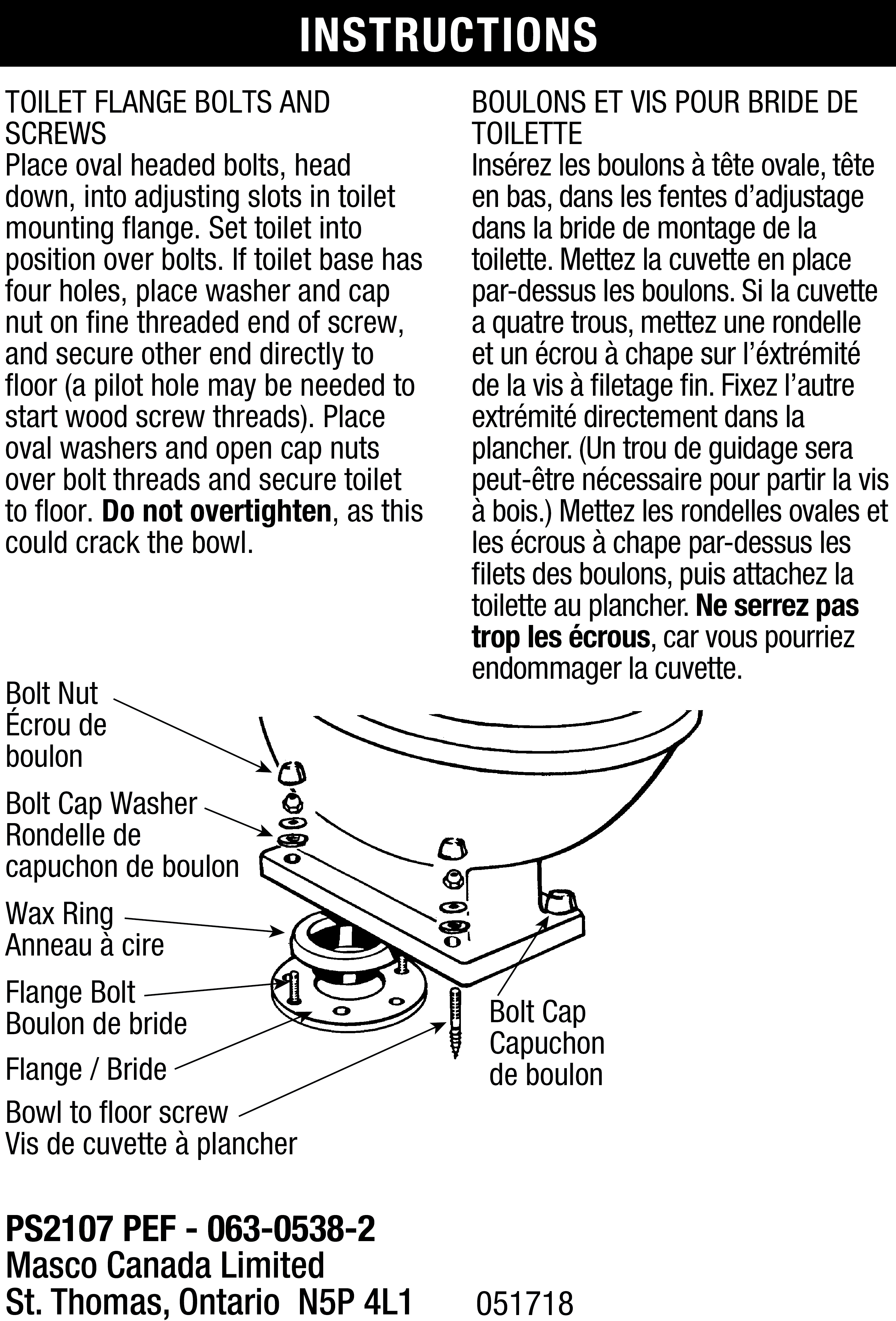 Solid Brass Toilet Mounting Bolt Set