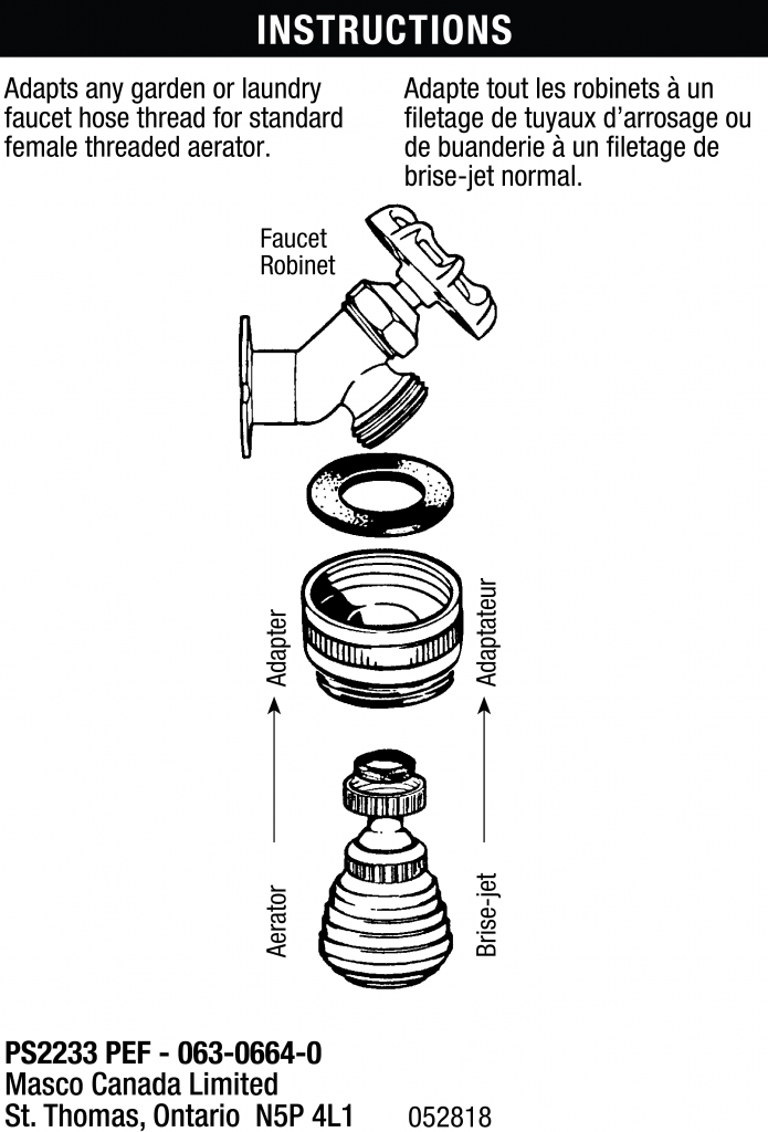 Faucet Adapter Hose to Aerator