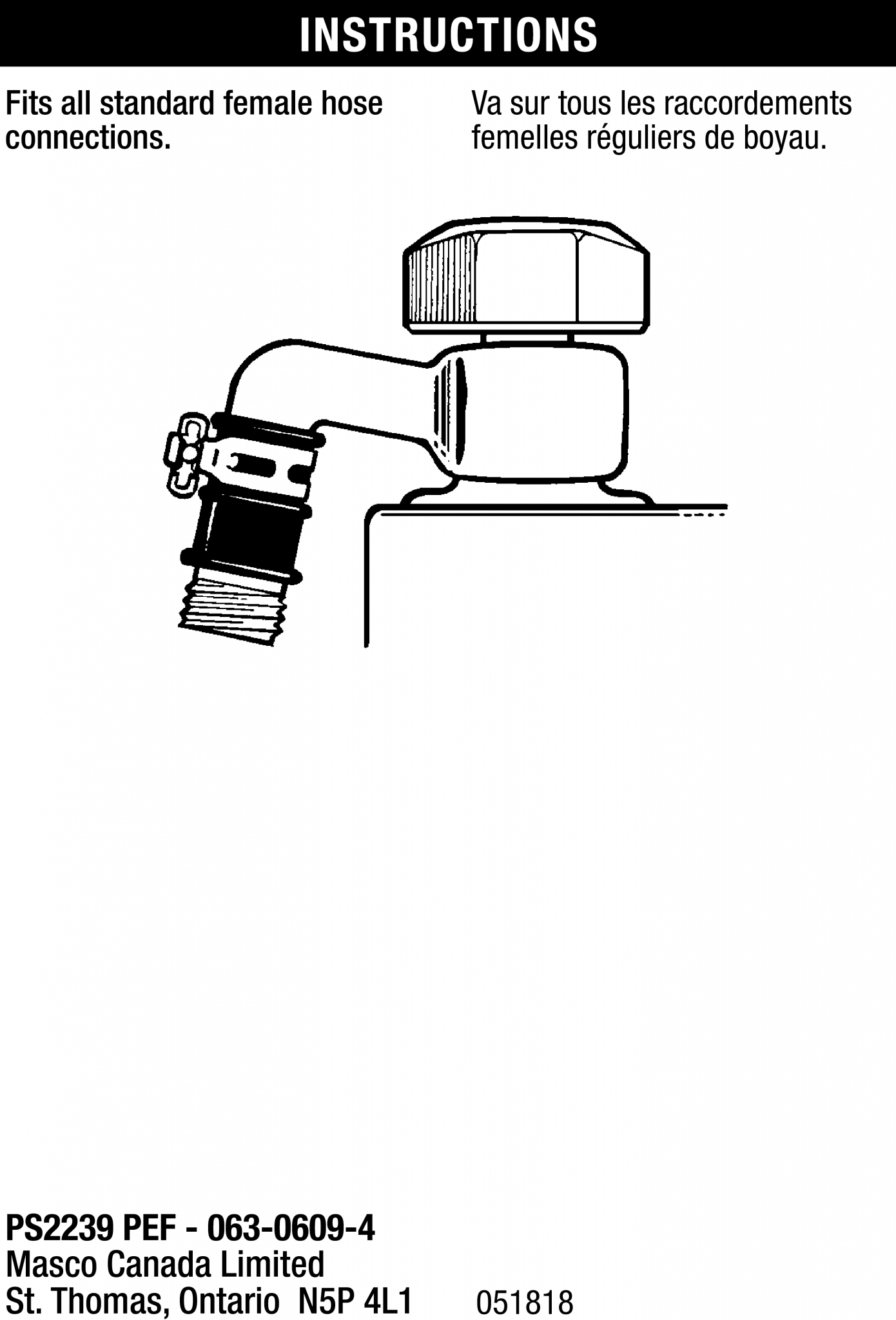 Faucet Adapter Aerator to Hose