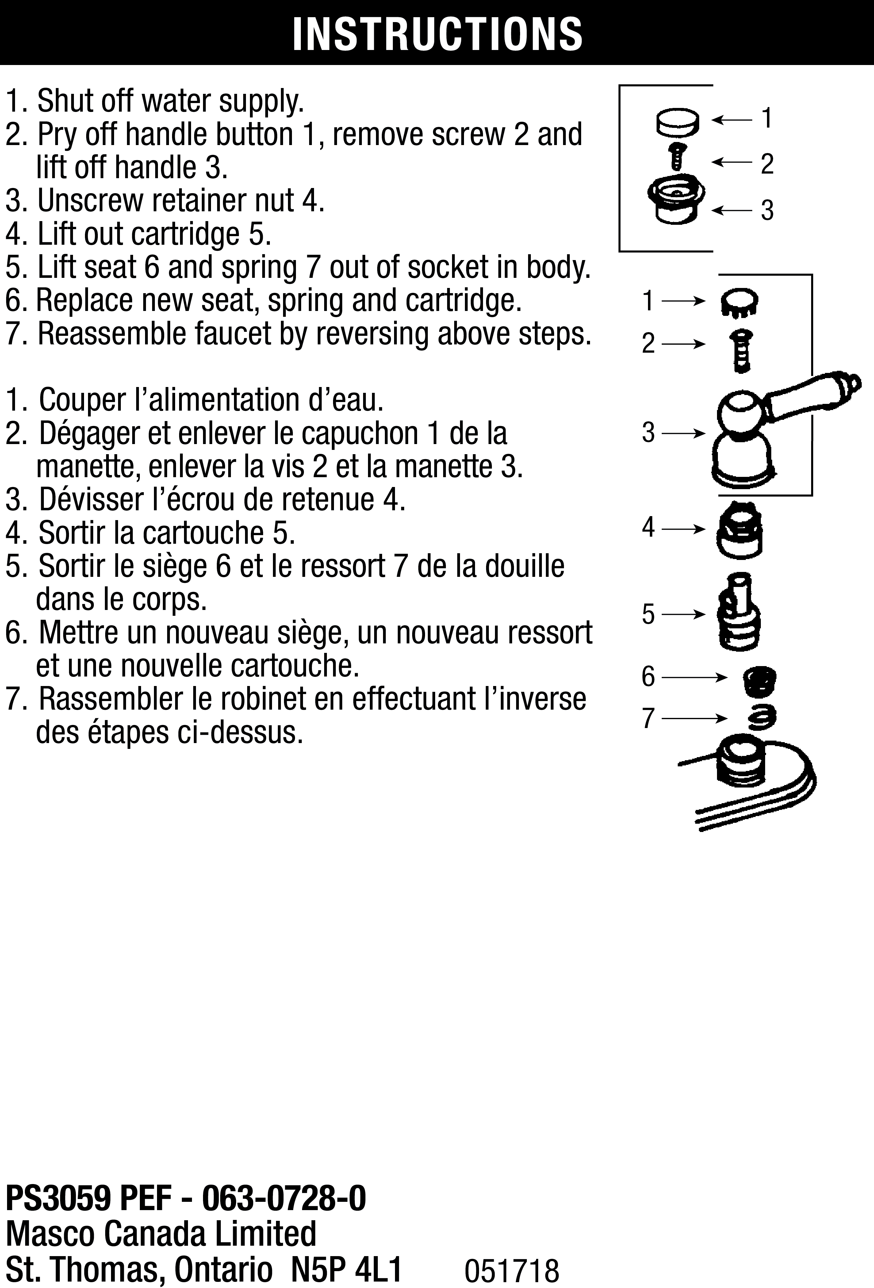 Globe Union Faucet Repair Kit Brass