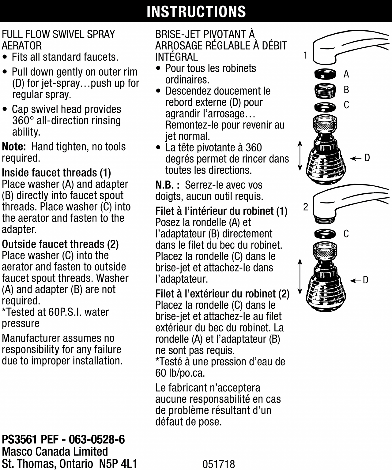 Swivel Aerator Black/chrome