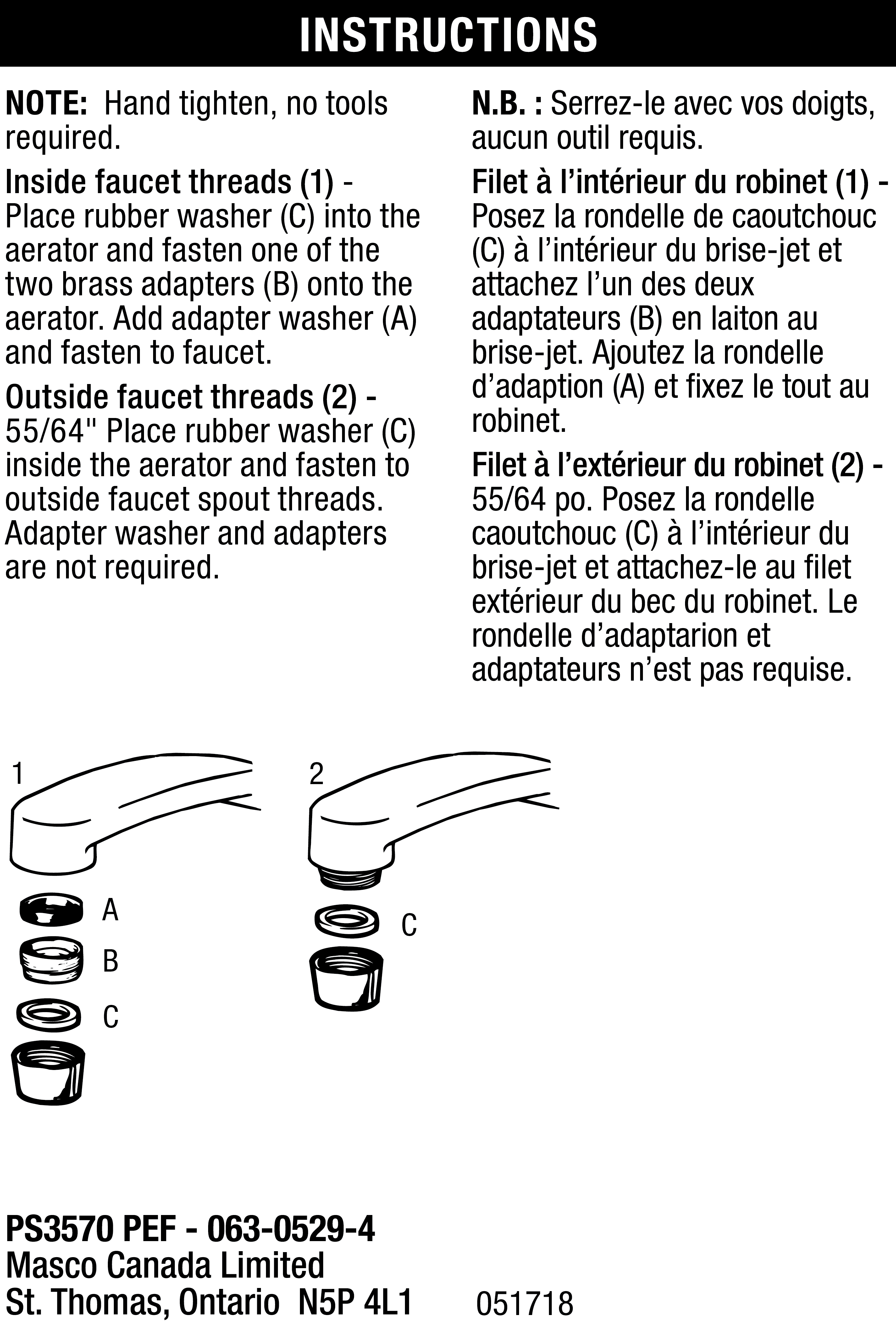 Dual Thread Faucet Aerator 1.5 GPM