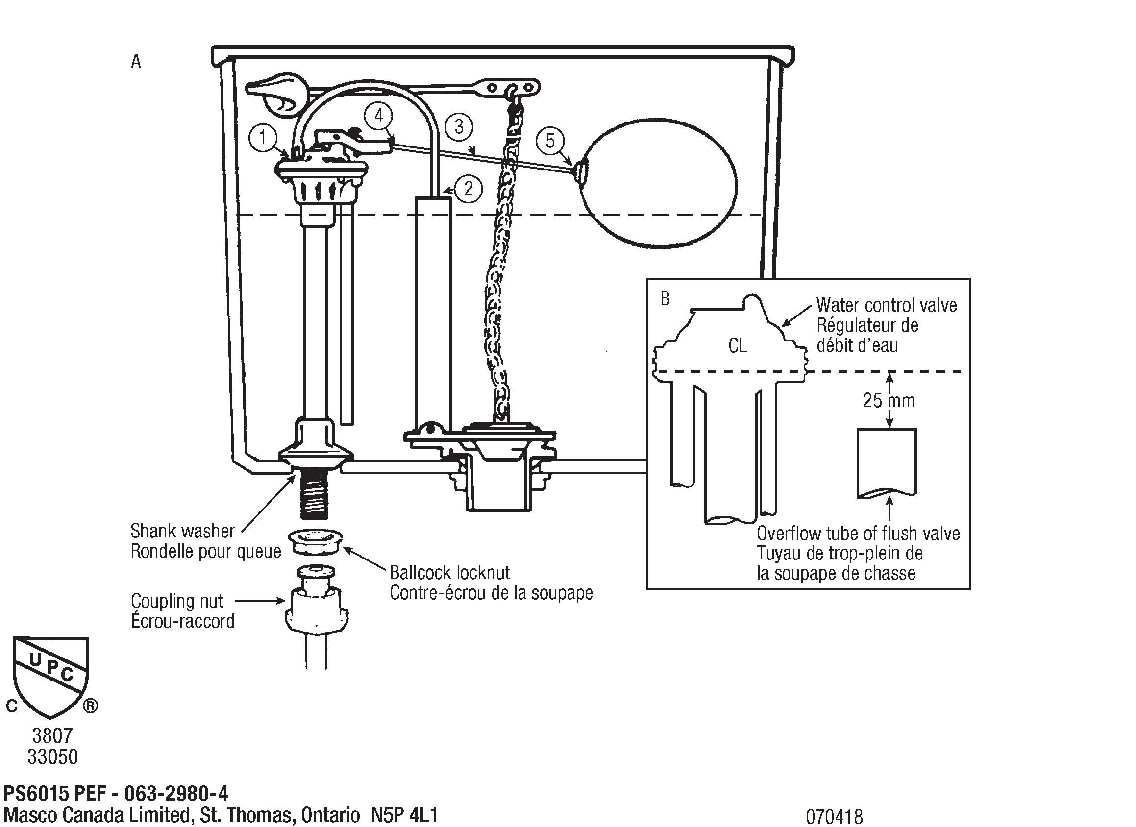 Toilet Fill Valve 10"