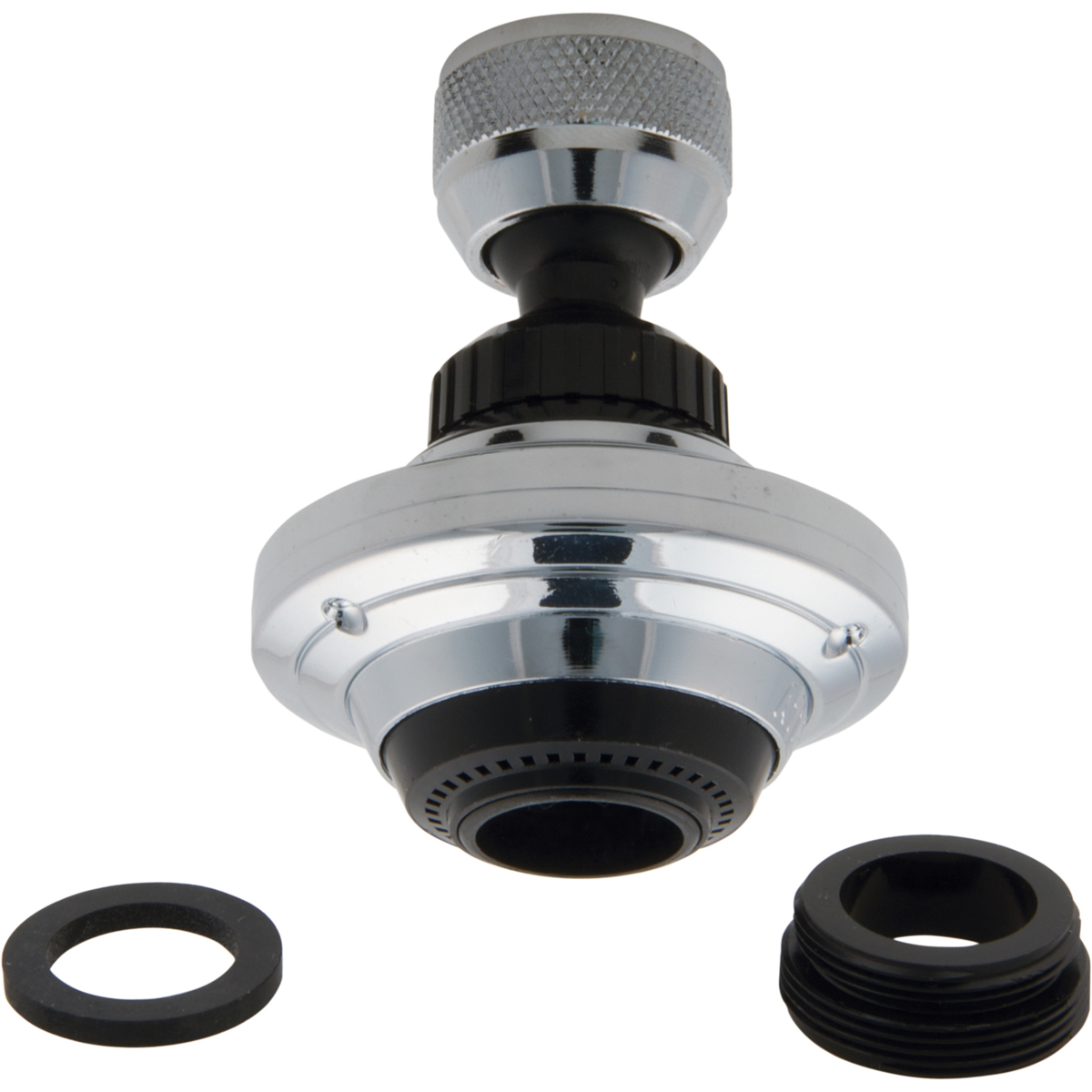 Dual Swivel Aerator, Black/Chrome Deluxe