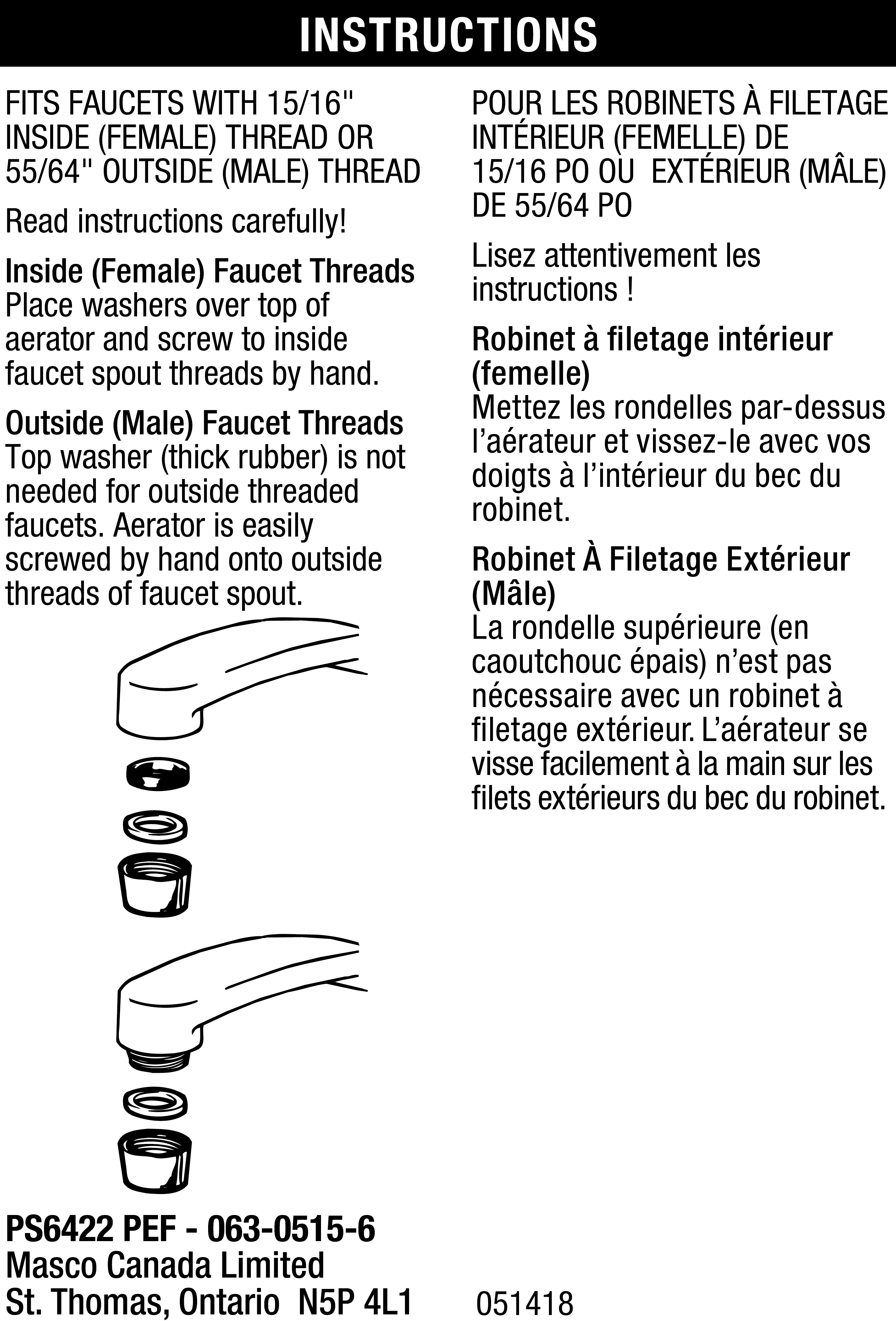 Dual Thread Faucet Aerator 2 GPM