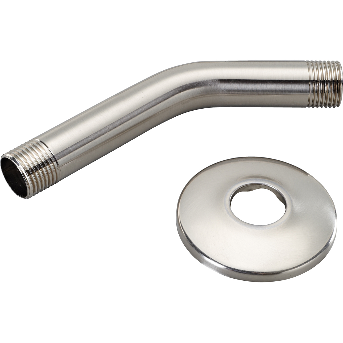 Shower Arm and Flange 6" Brushed Nickel Metal