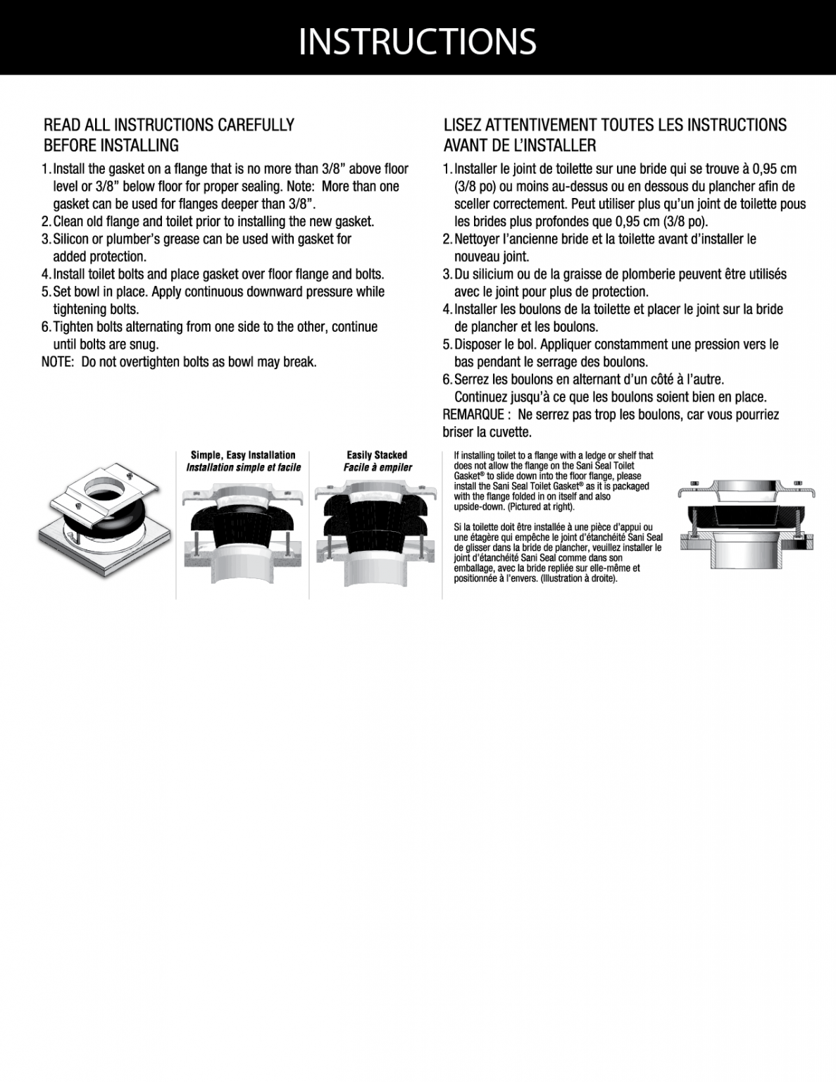 SaniSeal Flexible Toilet Gasket Kit