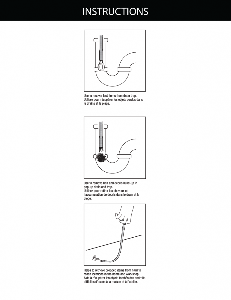 Drain Cleaning and Retrieval Tool 24"