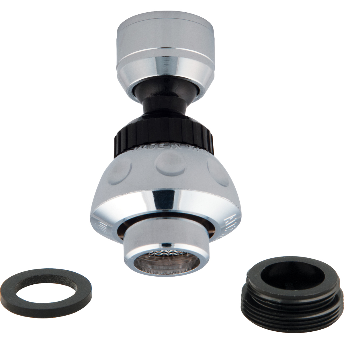 Dual Swivel Aerator, Black/chrome Bathroom